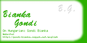 bianka gondi business card